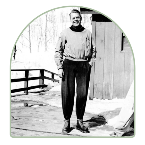 Charles Minot "Minnie" Dole (April 18, 1899 – March 14, 1976). Born in Tyngsboro, Massachusetts, Dole learned how to ski in the Boy Scouts, attended Andover, and enlisted in the US Army during World War I, which finished before he completed his basic training. Following the war, he graduated from Yale University in 1923. In 1938, Dole and Roger Langley, the president of the National Ski Association of America, had conceived of the National Ski Patrol System, influenced both by Dole’s January 2, 1936, ski accident at Stowe that resulted in a broken ankle, and the March 8, 1936 death of Dole’s best friend, Frank Edson, during a ski race held under the auspices of the Amateur Ski Club of New York, of which Dole was a member. Dole became the NSPS’s first director, a capacity he retained until 1949. Dole is often credited with the 10th Mountain Division’s formation. His lobbying efforts on behalf of the NSPS influenced the inception of the Army’s experimental winter training during the winter of 1940-41 and the November 15, 1941, activation of the First Battalion of the 87th Infantry Mountain Regiment at Fort Lewis, Washington. It also resulted in the retention of the NSPS as the Army’s central civilian partner in the Division, advising the Army on training and equipment and heading up recruitment and vetting of applicants. Following the war, under Dole’s leadership, the NSPS continued to expand throughout the US and influenced similar models around the world.