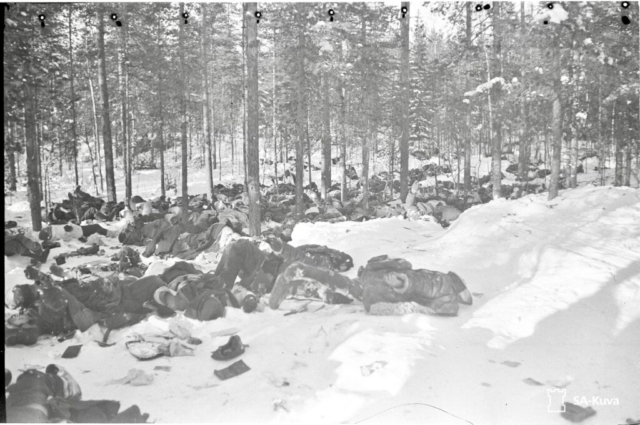 Russian dead, either killed in action or simply frozen to death. Photo credit SA-Kuva Russian dead, either killed in action or simply frozen to death. Photo credit SA-Kuva
