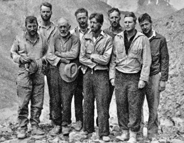 H. Adams Carter (back row, far right) and members of the 1936 British expedition to Nanda Devi. From left, Bill Tilman, William Loomis, Graham Brown, Charles Houston, Peter Lloyd, Noel Odell and Arthur M. Emmens. A member of the Harvard Five and Editor of The American Alpine Journal for 36 years, Carter played instrumental roles in the 10th Mountain Division, lobbying for its inception and translating materials from German, French, Spanish, and Italian mountain warfare manuals for use in the US Army’s first mountain warfare manual. H. Adams Carter (back row, far right) and members of the 1936 British expedition to Nanda Devi. From left, Bill Tilman, William Loomis, Graham Brown, Charles Houston, Peter Lloyd, Noel Odell and Arthur M. Emmens. A member of the Harvard Five and Editor of The American Alpine Journal for 36 years, Carter played instrumental roles in the 10th Mountain Division, lobbying for its inception and translating materials from German, French, Spanish, and Italian mountain warfare manuals for use in the US Army’s first mountain warfare manual.