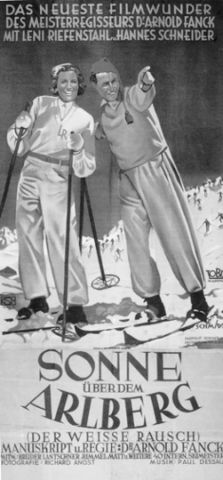 The spread of Schneider’s Arlberg technique was aided by his appearance in a dozen ski films, the most important of which was “Wonder of Snowshoes.” Photo credit: New England Ski Museum