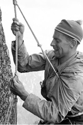 Friedrich Wolfgang Beckey (14 January 1923 – 30 October 2017). One of the most prolific climbers in American history, Fred Beckey joined the 10th Mountain Division in 1942 and served as a mountaineering instructor at Camp Hale.   He was part of the German-Austrian exodus of the 1920s and 1930s. Born in 1923 near Dusseldorf, Germany, his parents fled to America in 1925 to escape the post-World War I economic hardship. He grew up in the Pacific Northwest, and began climbing at a young age. During the summer of 1939, when he was 16, he climbed the Middle Teton, Nez Perce, the Grand, Teewinot and the South Teton, in that order, with his thirteen-year-old brother Helmut (or “Helmy”). He would go on to establish hundreds of new routes around North America over the next six decades, including some of the continent’s most famous climbs.