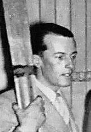 Peter Gabriel (1907-ca. 1968). Born into a guiding family in the spectacular Swiss mountain town of Sils Maria, Gabriel was a professional ski instructor and licensed mountain guide who emigrated to America in 1937. He served as the head instructor in the Franconia (New Hampshire) Ski School and participated in climbing expeditions throughout North America, including a 1938 expedition to Alaska’s Chugach Range with Bradford Washburn and Norman Dyhrunfurth that successfully climbed Mt. Agnes, the range’s highest peak.  In 1942, he was drafted into the Army and joined the 1st Battalion (reinforced), 87th Mountain Infantry Division at Ft. Lewis, Washington, where he became a key ski instructor. In May 1942, he led a test expedition of eight  to the summit of the 14,408 foot Mt. Rainier. Shortly thereafter, he participated in the Army’s test expedition to Denali, North America’s highest peak, to test clothing and gear. The team made the third ascent of the peak in the process.   According to 10th Mountain Division officer John Woodward, Gabriel and fellow Swiss emigre Walter Prager advocated adopting the Swiss technique for military skiing with packs, without the upper body rotation of the Arlberg technique that the Austrian instructors at Camp Hale favored. During summers at Camp Hale, Gabriel and Prager likewise were the chief instructors for the MTC Mountaineering School, teaching the climbing instructors who then taught the techniques to the ranks.  After the war, Gabriel was involved as a civilian instructor and administrator in creating the Arctic Training Center in Fort Greely, Alaska, where the military trained troops in cold weather warfare. That unit was later renamed the Army Cold Weather and Mountain School and moved to Fort Wainwright, also in Alaska. Gabriel died about 1968, and was memorialized by the naming of the Gabriel Auditorium at Fort Greely.