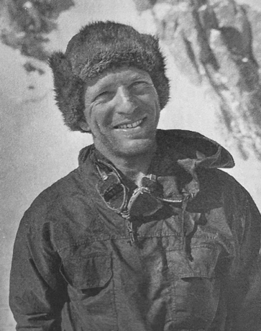 Terris Moore (1908-1993) played a key role in the development of the gear and clothing for the mountain troops, in particular as part of the 1942 Alaska Test Expedition to Denali. Born in Haddonfield, New Jersey, on April 11, 1908, Moore attended Williams College, where he captained the cross-country team and became an avid skier. He went on to attend the Harvard School of Business Administration, from which he received two degrees: Master of Business Administration and Doctor of Commercial Science. It was here that he became an active member of the Harvard Mountaineering Club, falling in with Bob Bates, H. Adams Carter, Brad Washburn and Charlie Houston, who collectively would come to be known as the Harvard Five, progenitors of American mountaineering. Moore’s climbing career began in 1927 with an ascent of Equador’s Chimborazo (20,702 feet). Three years later he joined both the Harvard Mountaineering Club and the American Alpine Club, which led to the first ascent of Alaska’s Mount Bona (16,400’), the first unguided ascent of Mount Robson in the Canadian Rockies and the first ascent of Alaska’s Mt. Fairweather (15,282’). In 1932, he participated in the climb that would make him famous: the first ascent of Minya Konka (now called Gongga Shan, 24,790’) in Sichuan, China. The summit was several thousand feet higher than any Americans had climbed before. The author of popular textbooks on taxes, Moore was also a pilot, but, as his lifelong friend Bates would write in Moore’s obituary, “when he tried to enlist as a pilot in the Army Air Force, he was turned down because of a slight heart murmur. Instead, he accepted an invitation to go to Washington as a consultant on clothing and equipment for troops experiencing arctic, winter or mountain conditions. In that capacity, he tested items in various places and made the third ascent of Mt. McKinley as a member of the Alaskan Test Expedition in 1942.” “After the war,” Bates continued, “Moore became president of the New England Society of Natural History and helped with its metamorphosis into the far more active Boston Museum of Science. In 1949, he was asked to become the second president of the University of Alaska. For three years, he did a great deal to make it a modern university, and in his spare time he continued to establish world records for high-altitude airplane landings. He also helped establish the High Altitude Observatory on Mount Wrangell.”