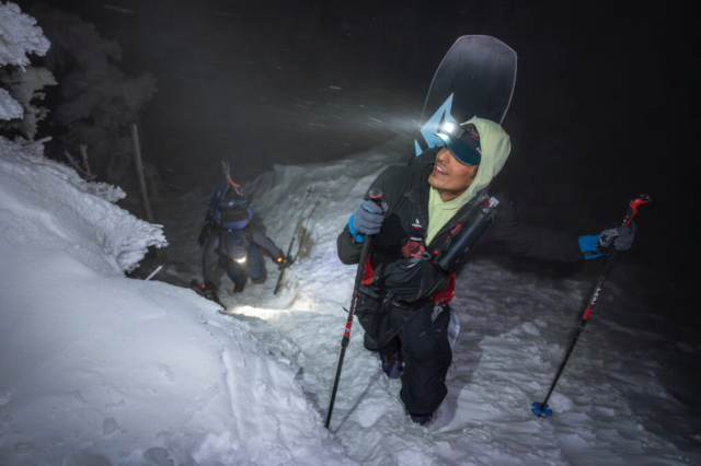 Isaac Shaal nears the midway point during his ascent. Photo: Chris Anderson