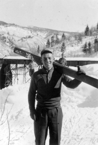 Torger Tokle (1919 – 1945) was a Norwegian-born American ski jumper and 10th Mountain Division soldier who dominated U.S. ski jumping before giving his life in World War II. Born in Løkken Verk, Norway, Tokle began skiing at three and was competing on forty-meter jumps by six. In 1939, he immigrated to the United States, settling in Brooklyn, New York. Over the next six years, he won 42 of 48 ski jumping tournaments and set 24 hill records, earning the nickname “the Babe Ruth of ski jumping.” He won three consecutive titles at the Harris Hill Ski Jump, permanently retiring the coveted Winged Trophy in 1942. Later that year, Tokle enlisted in the U.S. Army and joined the elite ski troops of the 10th Mountain Division. He played a key role in training soldiers in mountain warfare, earning admiration for his unassuming leadership. In March 1945, during the battle for Iola di Montese in Italy, he was killed in action while leading an assault on a German stronghold. Honored posthumously, Tokle was inducted into the U.S. Ski and Snowboard Hall of Fame in 1959. His younger brothers, Kyrre and Arthur Tokle, carried on his legacy as prominent ski jumpers and coaches.